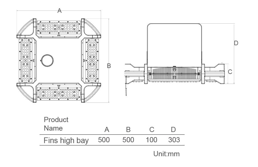 Micro-wave sensor China 150W Led Fins High Bay factory